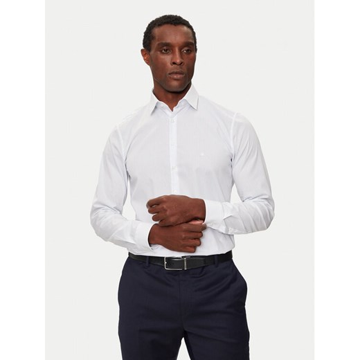 Calvin Klein Koszula K10K113537 Biały Slim Fit ze sklepu MODIVO w kategorii Koszule męskie - zdjęcie 182720910