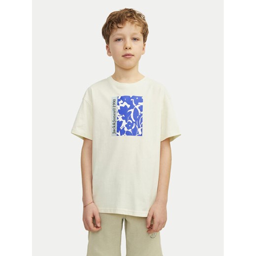 Jack&Jones Junior T-Shirt Jormarbella 12257641 Écru Loose Fit ze sklepu MODIVO w kategorii T-shirty chłopięce - zdjęcie 182720952