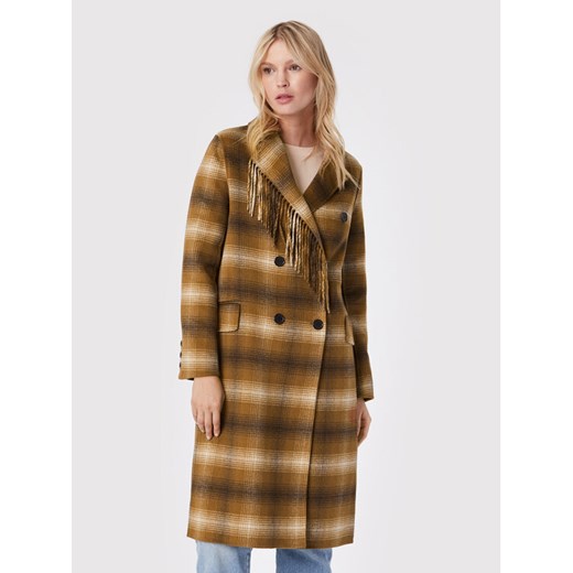 TWINSET Płaszcz wełniany 222TP2190 Brązowy Regular Fit ze sklepu MODIVO w kategorii Płaszcze damskie - zdjęcie 182721061