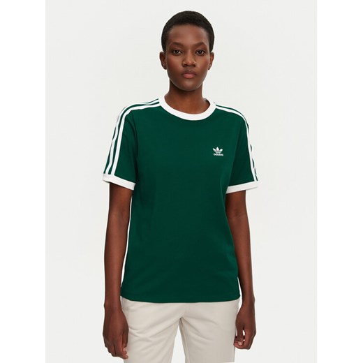 adidas T-Shirt 3-Stripes JD4571 Zielony Regular Fit ze sklepu MODIVO w kategorii Bluzki damskie - zdjęcie 182721140