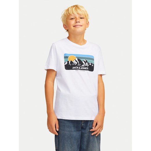 Jack&Jones Junior T-Shirt Peak 12259433 Biały Standard Fit Jack&jones Junior 152 MODIVO