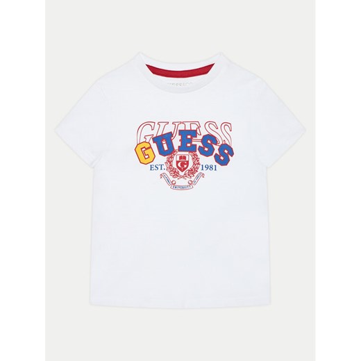 Guess T-Shirt N5RI00 K8HM4 Biały Regular Fit ze sklepu MODIVO w kategorii T-shirty chłopięce - zdjęcie 182721351