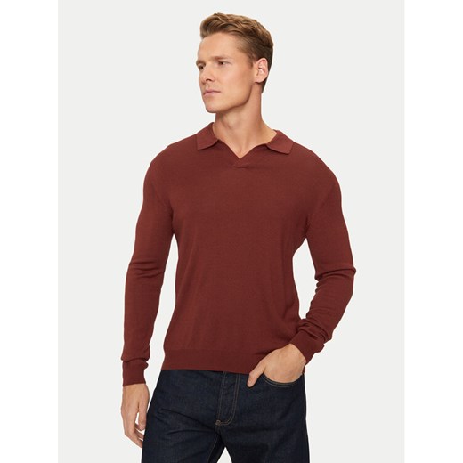 Sisley Sweter 11BAS300J Czerwony Regular Fit ze sklepu MODIVO w kategorii Swetry męskie - zdjęcie 182721354