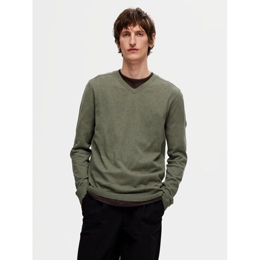 Selected Homme Sweter 16090147 Zielony Regular Fit ze sklepu MODIVO w kategorii Swetry męskie - zdjęcie 182721404