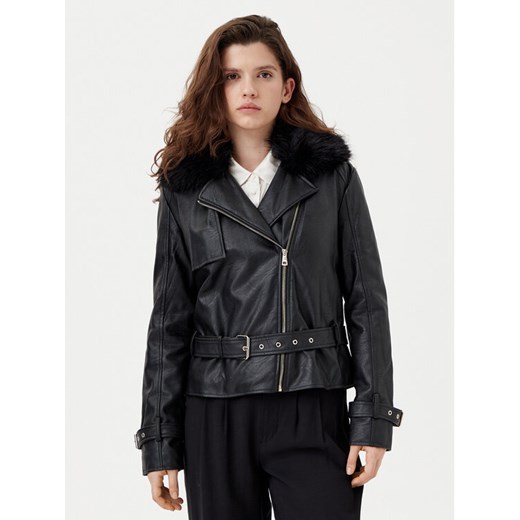 Motivi Kurtka z imitacji skóry R396Q000922N Czarny Slim Fit ze sklepu MODIVO w kategorii Kurtki damskie - zdjęcie 182721433