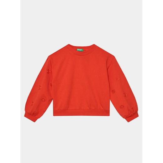 United Colors Of Benetton Bluza 3BC1C10ID Czerwony Regular Fit ze sklepu MODIVO w kategorii Bluzy dziewczęce - zdjęcie 182721451