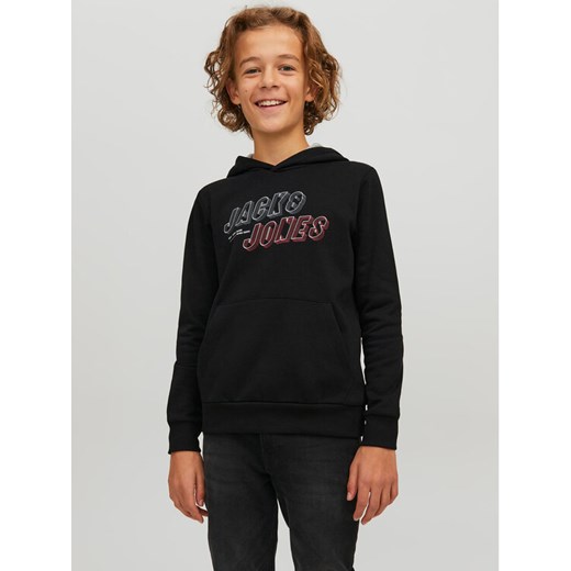 Jack&Jones Junior Bluza Friday 12219582 Czarny Regular Fit ze sklepu MODIVO w kategorii Bluzy chłopięce - zdjęcie 182721514