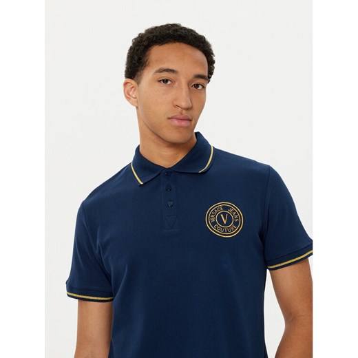 Versace Jeans Couture Polo 78GAGT00 Granatowy Regular Fit ze sklepu MODIVO w kategorii T-shirty męskie - zdjęcie 182721522