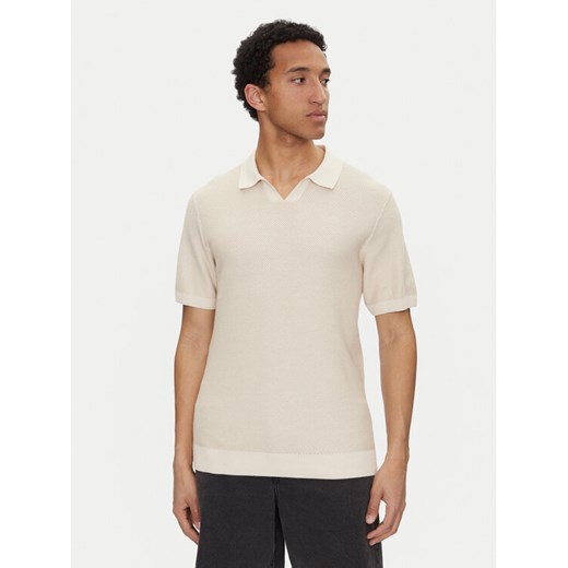 Jack&Jones Polo Ceaston 12273012 Beżowy Regular Fit ze sklepu MODIVO w kategorii T-shirty męskie - zdjęcie 182721553