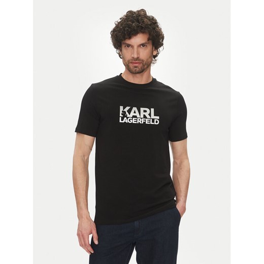 KARL LAGERFELD T-Shirt 755087 552235 Czarny Regular Fit ze sklepu MODIVO w kategorii T-shirty męskie - zdjęcie 182721701
