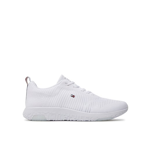 Tommy Hilfiger Sneakersy Corporate Knit Rib Runner FM0FM02838 Biały ze sklepu MODIVO w kategorii Buty sportowe męskie - zdjęcie 182721751