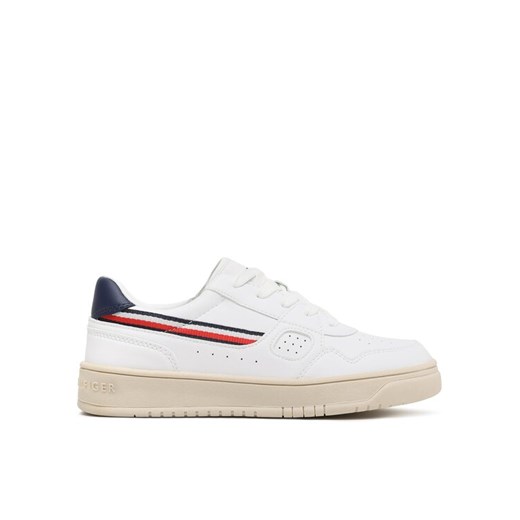 Tommy Hilfiger Sneakersy Stripes Low Cut Lace-Up Sneaker T3X9-32848-1355 S Biały ze sklepu MODIVO w kategorii Buty sportowe dziecięce - zdjęcie 182721772