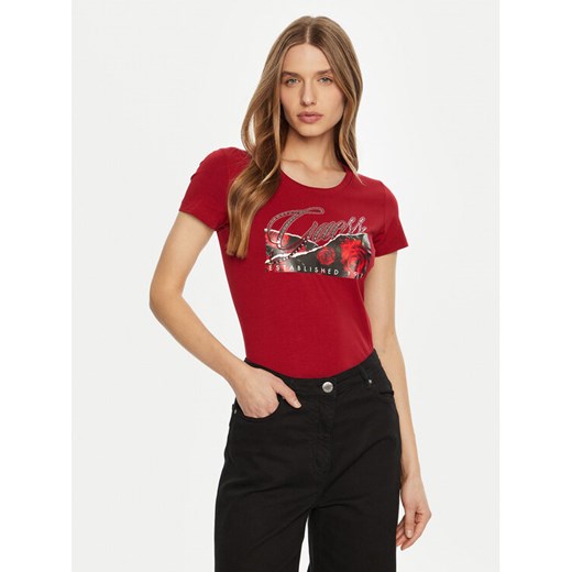 Guess T-Shirt W5RI03 J1314 Czerwony Regular Fit ze sklepu MODIVO w kategorii Bluzki damskie - zdjęcie 182721814
