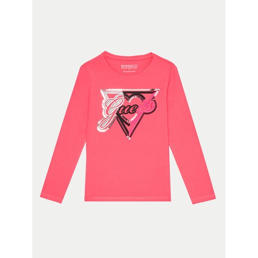 Guess Bluzka J4BI04 J1314 Różowy Regular Fit ze sklepu MODIVO w kategorii Bluzki dziewczęce - zdjęcie 182721852