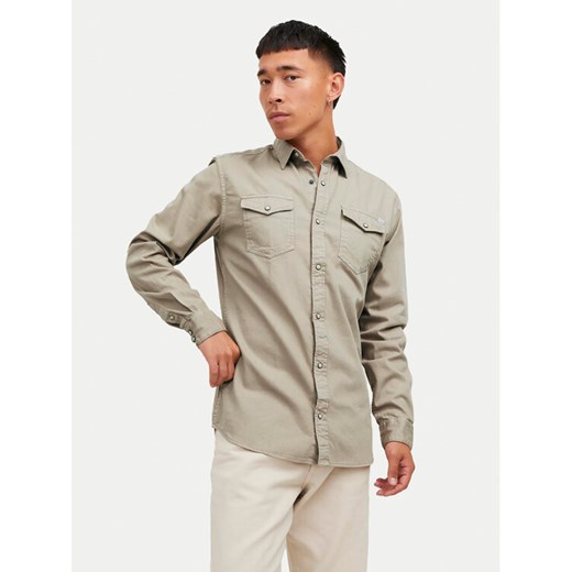 Jack&Jones Koszula Sheridan 12138115 Brązowy Slim Fit ze sklepu MODIVO w kategorii Koszule męskie - zdjęcie 182721901