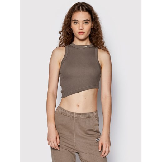 Reebok Top Classics HN6644 Brązowy Slim Fit ze sklepu MODIVO w kategorii Bluzki damskie - zdjęcie 182721914