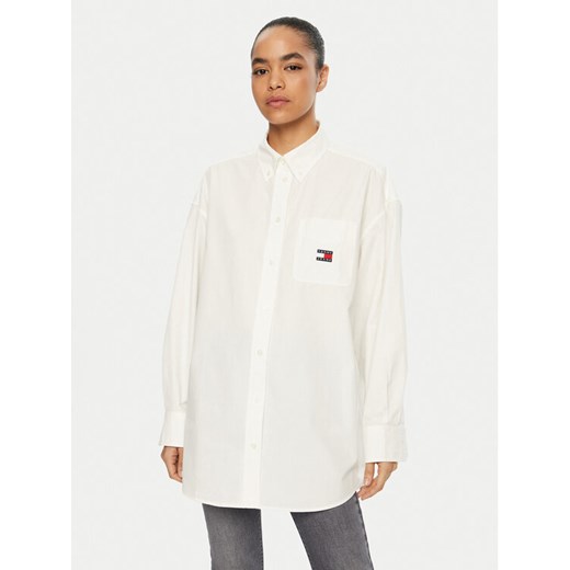 Tommy Jeans Koszula DW0DW19357 Biały Oversize ze sklepu MODIVO w kategorii Koszule damskie - zdjęcie 182721981