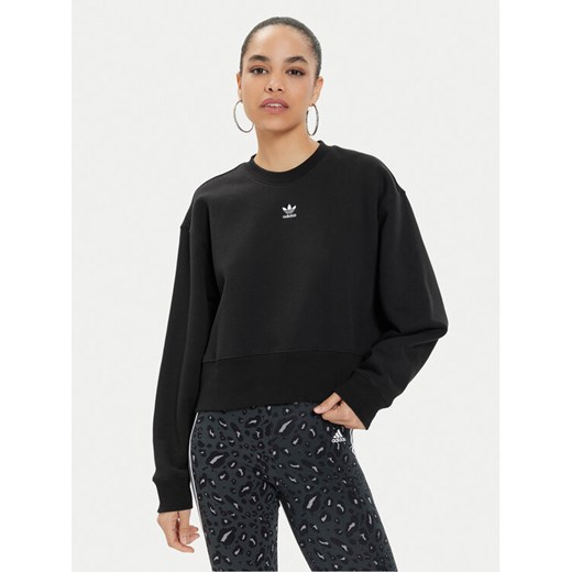 adidas Bluza adicolor Essentials IA6504 Czarny Relaxed Fit ze sklepu MODIVO w kategorii Bluzy damskie - zdjęcie 182722024