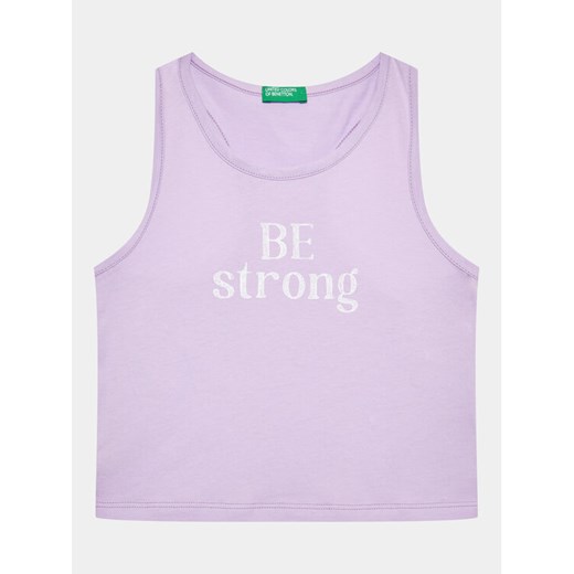 United Colors Of Benetton Top 3096CH013 Fioletowy Regular Fit ze sklepu MODIVO w kategorii Bluzki dziewczęce - zdjęcie 182722032