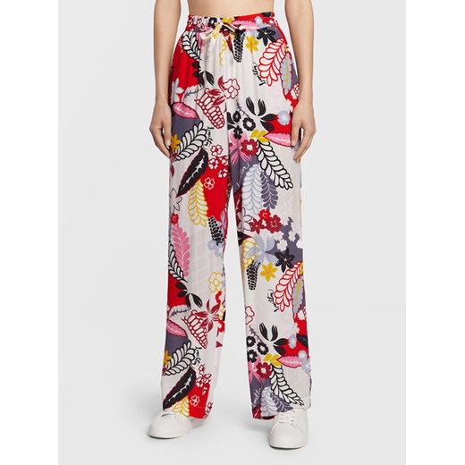 United Colors Of Benetton Spodnie materiałowe 4OAKDF01I Kolorowy Relaxed Fit ze sklepu MODIVO w kategorii Spodnie damskie - zdjęcie 182722110