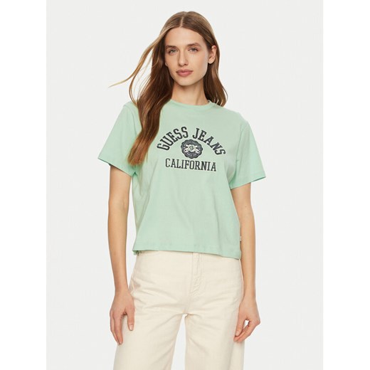 Guess T-Shirt W5RI43 K8HM0 Zielony Regular Fit ze sklepu MODIVO w kategorii Bluzki damskie - zdjęcie 182722132
