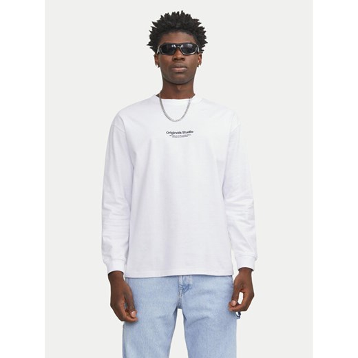 Jack&Jones Longsleeve Vesterbro 12251775 Biały Loose Fit ze sklepu MODIVO w kategorii T-shirty męskie - zdjęcie 182722233