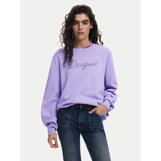 Desigual Bluza 25SWSK16 Fioletowy Regular Fit ze sklepu MODIVO w kategorii Bluzy damskie - zdjęcie 182722361