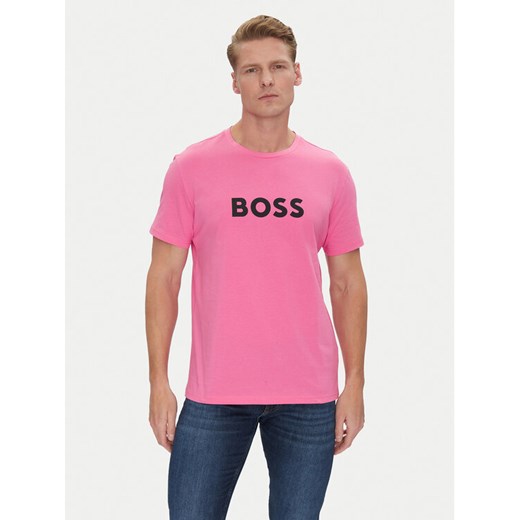 BOSS T-Shirt 50491706 Różowy Regular Fit ze sklepu MODIVO w kategorii T-shirty męskie - zdjęcie 182722382