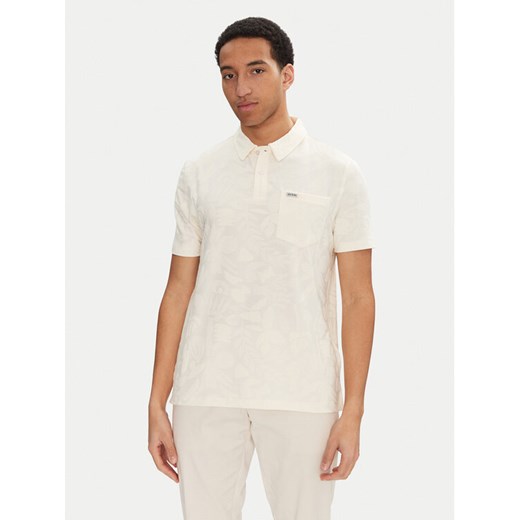 Guess Polo M5GP08 KCSJ0 Écru Regular Fit ze sklepu MODIVO w kategorii T-shirty męskie - zdjęcie 182722581