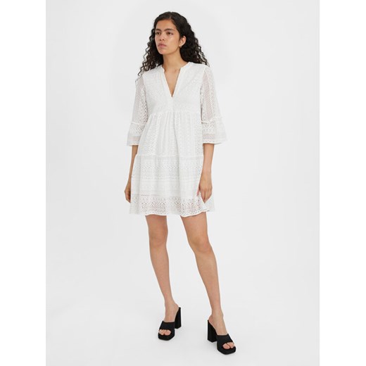 Vero Moda Sukienka letnia Honey 10275875 Biały Relaxed Fit Vero Moda L MODIVO