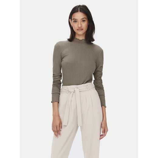 JDY Bluzka Fransiska 15228065 Brązowy Slim Fit ze sklepu MODIVO w kategorii Bluzki damskie - zdjęcie 182722663