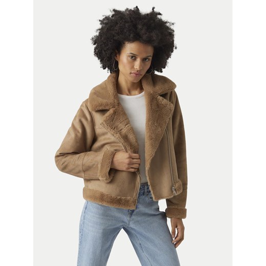 Vero Moda Kożuch Peggy 10290150 Brązowy Regular Fit ze sklepu MODIVO w kategorii Kożuchy - zdjęcie 182722704