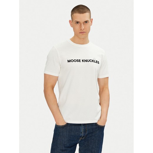 Moose Knuckles T-Shirt Conway M15MT760 Écru Regular Fit ze sklepu MODIVO w kategorii T-shirty męskie - zdjęcie 182722732