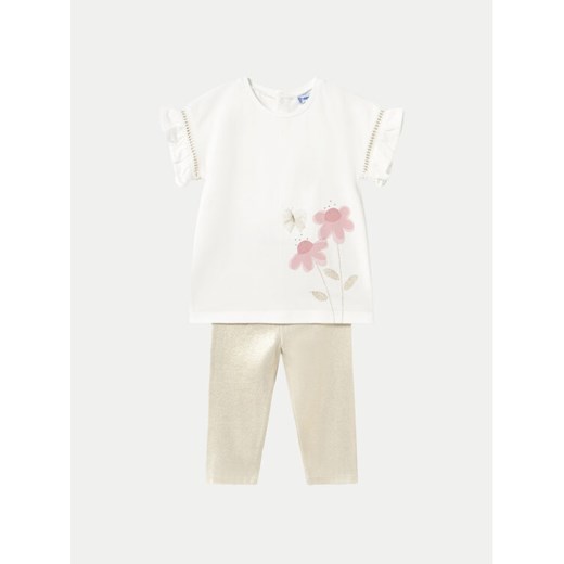 Mayoral Komplet t-shirt i legginsy 1734 Beżowy Regular Fit ze sklepu MODIVO w kategorii Komplety niemowlęce - zdjęcie 182722793