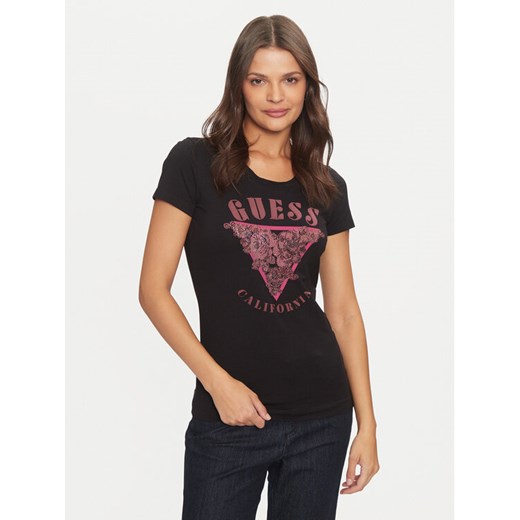 Guess T-Shirt W4BI19 J1314 Czarny Slim Fit ze sklepu MODIVO w kategorii Bluzki damskie - zdjęcie 182722924