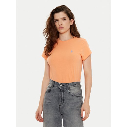 Polo Ralph Lauren T-Shirt 211898698029 Pomarańczowy Regular Fit ze sklepu MODIVO w kategorii Bluzki damskie - zdjęcie 182722994