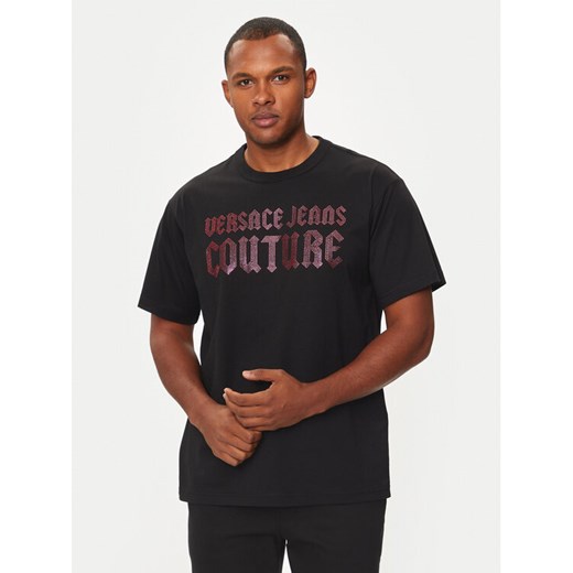 Versace Jeans Couture T-Shirt 77GAHL00 Czarny Regular Fit ze sklepu MODIVO w kategorii T-shirty męskie - zdjęcie 182723032