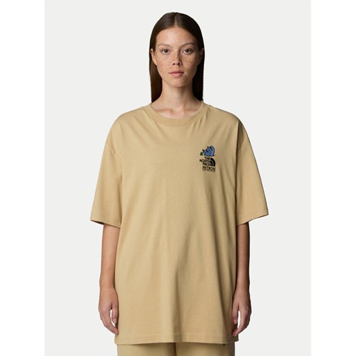 The North Face T-Shirt Unisex Mountain Cleanup NF0A8C4D Beżowy Oversize ze sklepu MODIVO w kategorii Bluzki damskie - zdjęcie 182723101