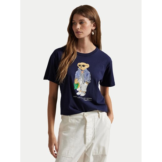Polo Ralph Lauren T-Shirt 211959112001 Granatowy Straight Fit ze sklepu MODIVO w kategorii Bluzki damskie - zdjęcie 182723181