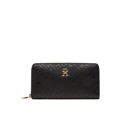 Tommy Hilfiger Duży Portfel Damski Th Distinct Lrg Za Mono AW0AW17258 Czarny ze sklepu MODIVO w kategorii Portfele damskie - zdjęcie 182723182
