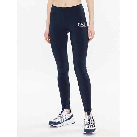 EA7 Emporio Armani Legginsy 8NTP61 TJ01Z 1554 Granatowy Slim Fit ze sklepu MODIVO w kategorii Spodnie damskie - zdjęcie 182723184