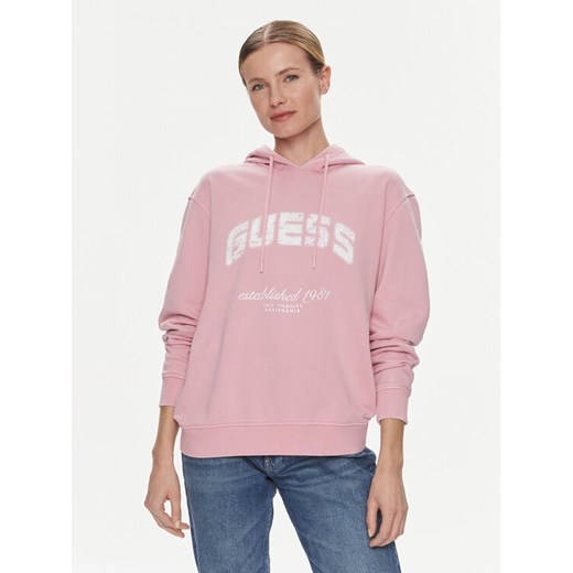 Guess Bluza V2YQ02 FL04D Różowy Regular Fit ze sklepu MODIVO w kategorii Bluzy damskie - zdjęcie 182723201