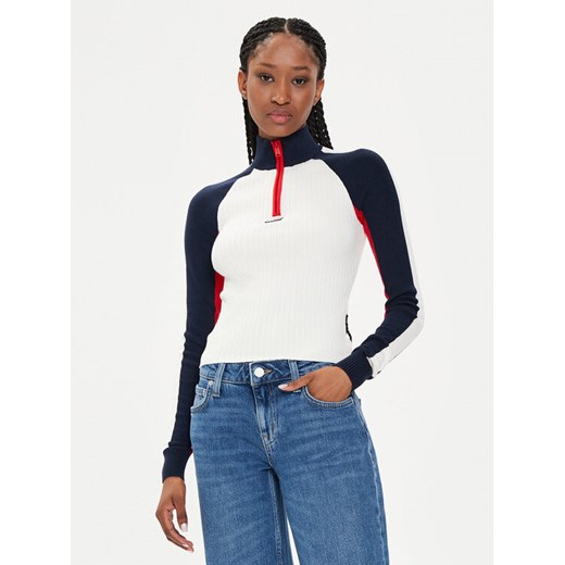 Tommy Jeans Sweter Colorblock DW0DW18595 Écru Slim Fit Tommy Jeans S MODIVO