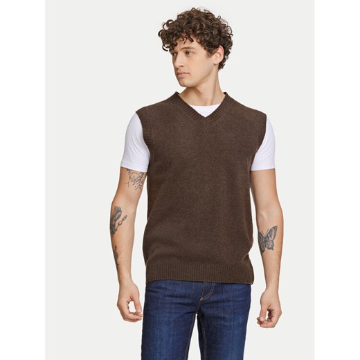Lindbergh Sweter 30-800221 Brązowy Relaxed Fit ze sklepu MODIVO w kategorii Swetry męskie - zdjęcie 182723450