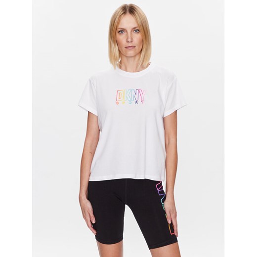 DKNY Sport T-Shirt DP3T8782 Biały Classic Fit ze sklepu MODIVO w kategorii Bluzki damskie - zdjęcie 182723492