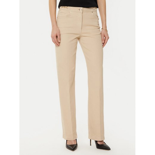 Guess Spodnie materiałowe 4BGA02 7173A Beżowy Regular Fit ze sklepu MODIVO w kategorii Spodnie damskie - zdjęcie 182723530