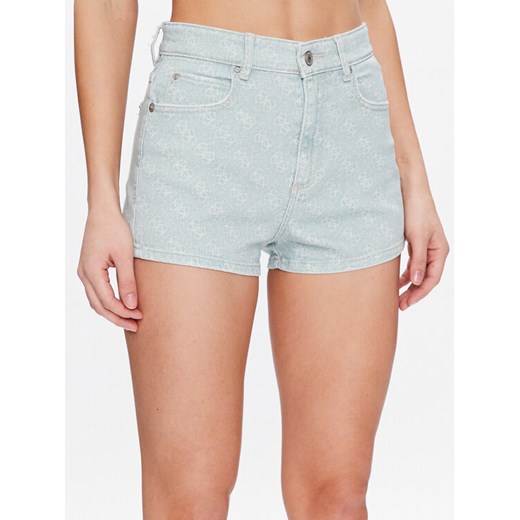 Guess Szorty jeansowe Lella W3GD49 WF5V3 Zielony Relaxed Fit ze sklepu MODIVO w kategorii Szorty - zdjęcie 182723592