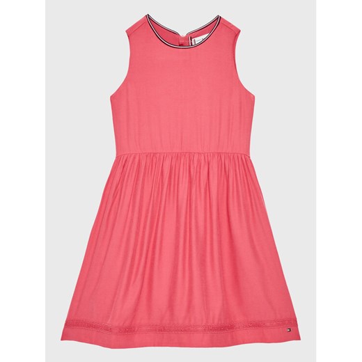 Tommy Hilfiger Sukienka codzienna Ceremonial KG0KG07020 M Różowy Regular Fit ze sklepu MODIVO w kategorii Sukienki dziewczęce - zdjęcie 182723634