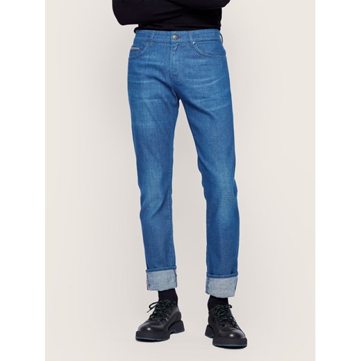 Boss Jeansy Slim Fit Delaware3-1 50437899 Granatowy Slim Fit ze sklepu MODIVO w kategorii Jeansy męskie - zdjęcie 182723762