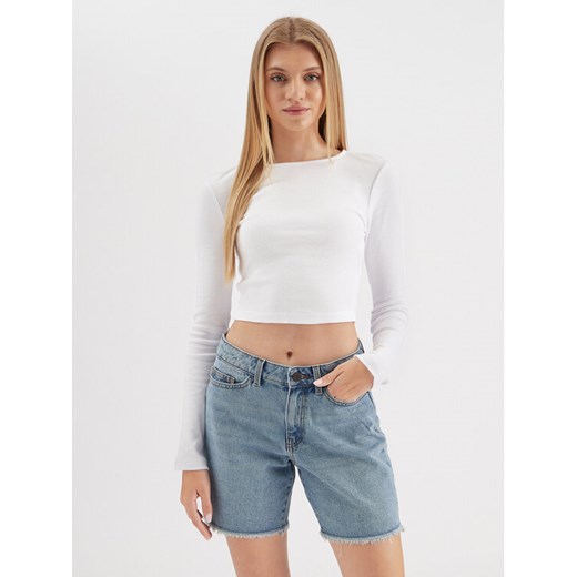 Noisy May Bluzka Maya 27027280 Biały Slim Fit ze sklepu MODIVO w kategorii Bluzki damskie - zdjęcie 182723781